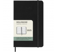 Moleskine horizontale week-agenda voor 12 maanden met harde kaft - pocket bedrukken